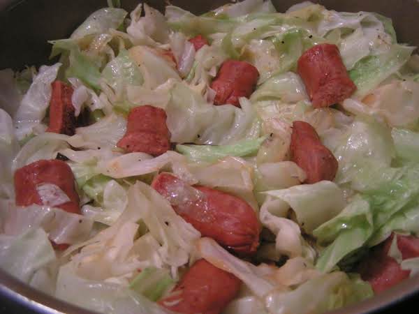 Cabbage and Sauerkraut with Smoked Sausage