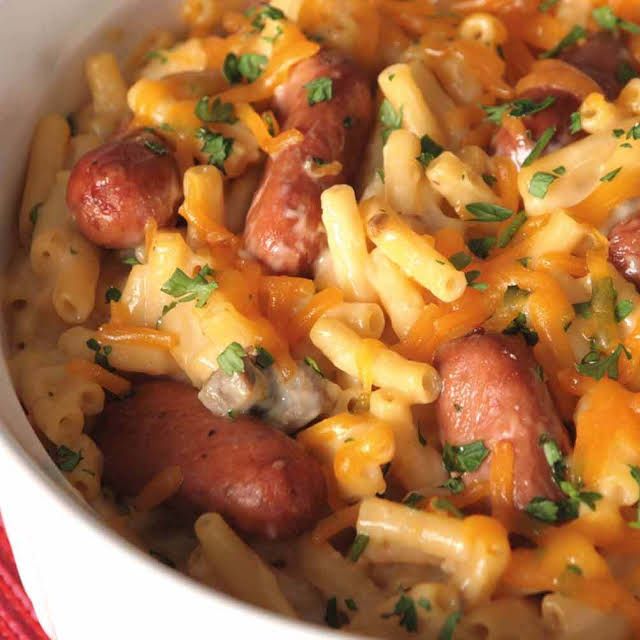 Smoked Sausage Mac and Cheese with Lit' l Smokies 