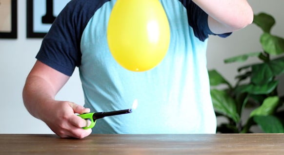 balloon filled with halfway water